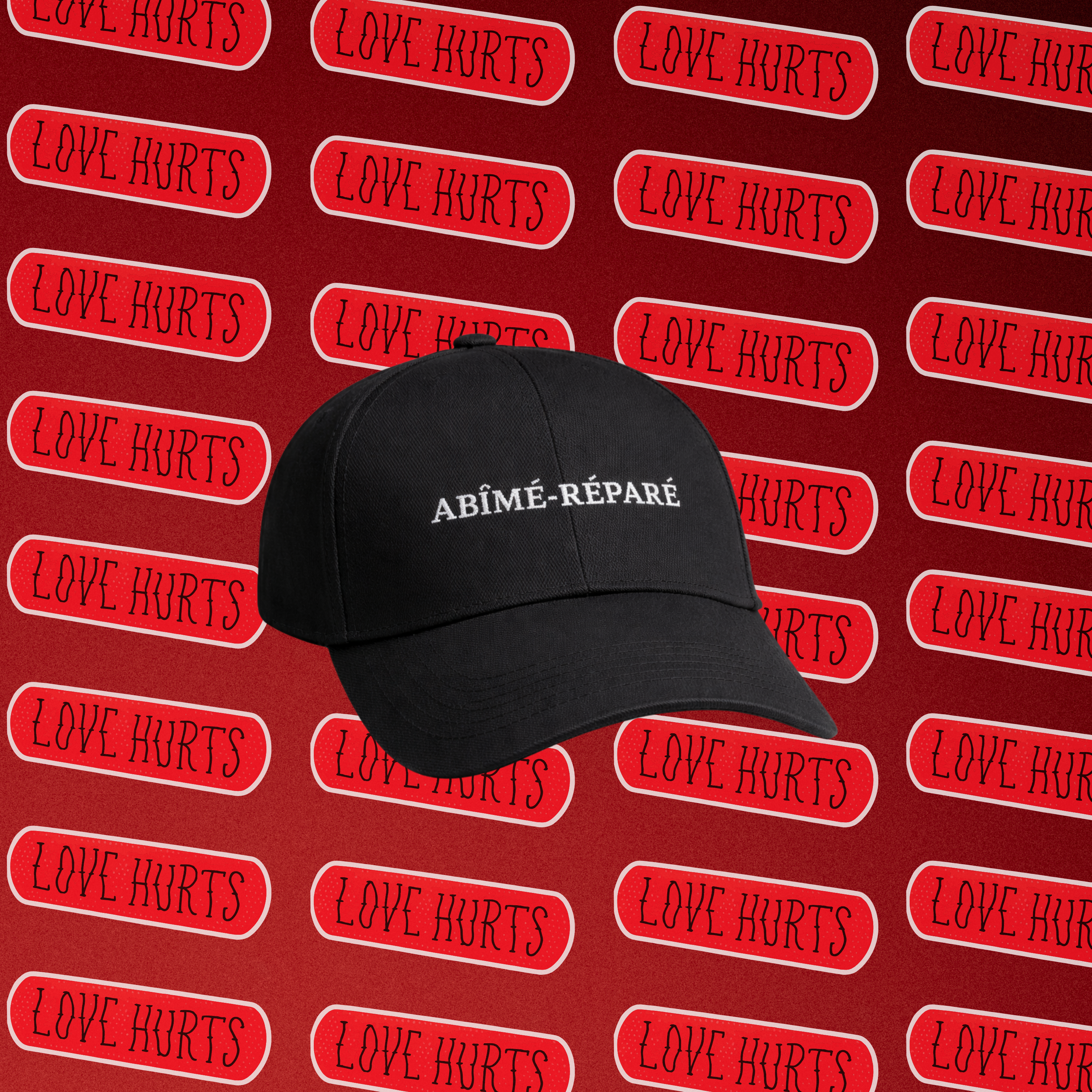 Casquette noire avec broderie "ABÎMÉ-RÉPARÉ"